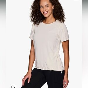 AVALANCHE Women's UPF 50+ T-Shirt with Zipper Pocket,Gardenia cream,sz.M!NWT